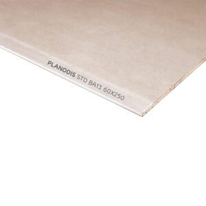 Plaque de plâtre standard BA13 NF Planodis 250 x 60 cm, ép. 12,5 mm